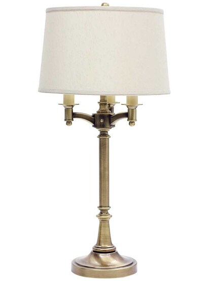 Lancaster Table Lamp in Antique Brass.